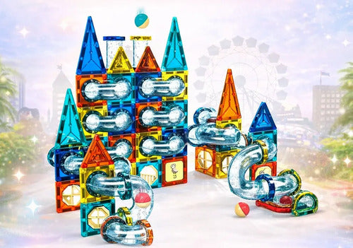 Colorful Magnetic Pipeline Building Block Set - 168 pcs product image 8