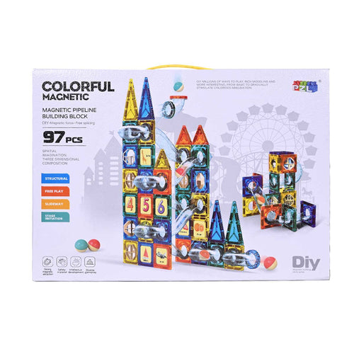 Colorful Magnetic Pipeline Building Block Set - 97 pcs product image 1