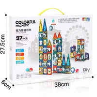 Colorful Magnetic Pipeline Building Block Set - 97 pcs product image 3