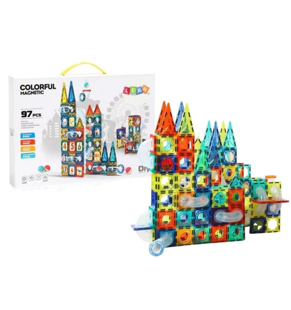 Colorful Magnetic Pipeline Building Block Set - 97 pcs product image 4