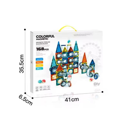 Colorful Magnetic Pipeline Building Block Set - 168 pcs product image 2
