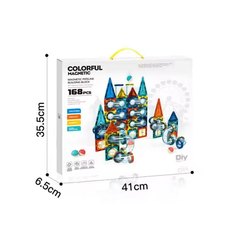 Colorful Magnetic Pipeline Building Block Set - 168 pcs product image 2