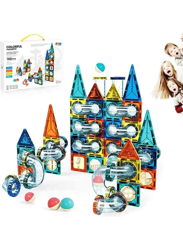 Colorful Magnetic Pipeline Building Block Set - 168 pcs product image 3