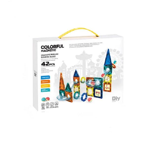Colorful Magnetic Pipeline Building Block Set - 42 pcs product image 1