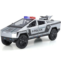 Police Cybertruck Metal Toy Car Set 1:24 image 1