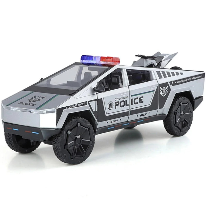 Police Cybertruck Metal Toy Car Set 1:24 image 1