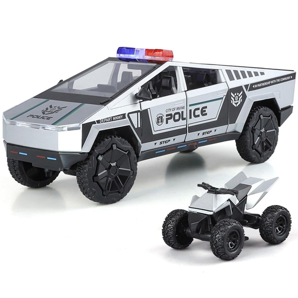 Police Cybertruck Metal Toy Car Set 1:24 image 2