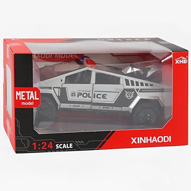 Police Cybertruck Metal Toy Car Set 1:24 image 4