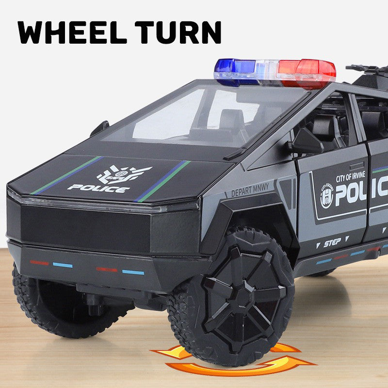 Police Cybertruck Metal Toy Car Set 1:24 image 8
