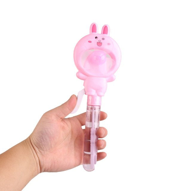 Handheld Cartoon Rabbit Bubble Fan Toy