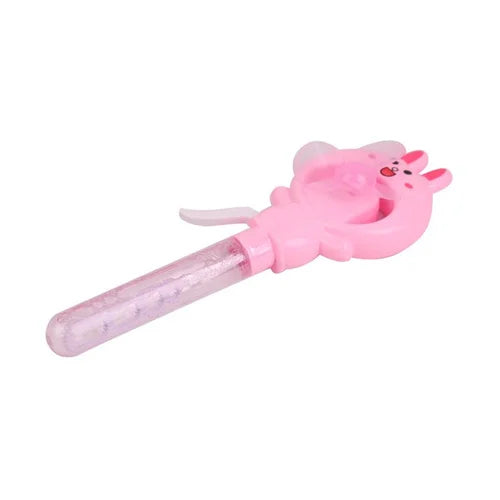 Handheld cartoon rabbit bubble fan toy image 2