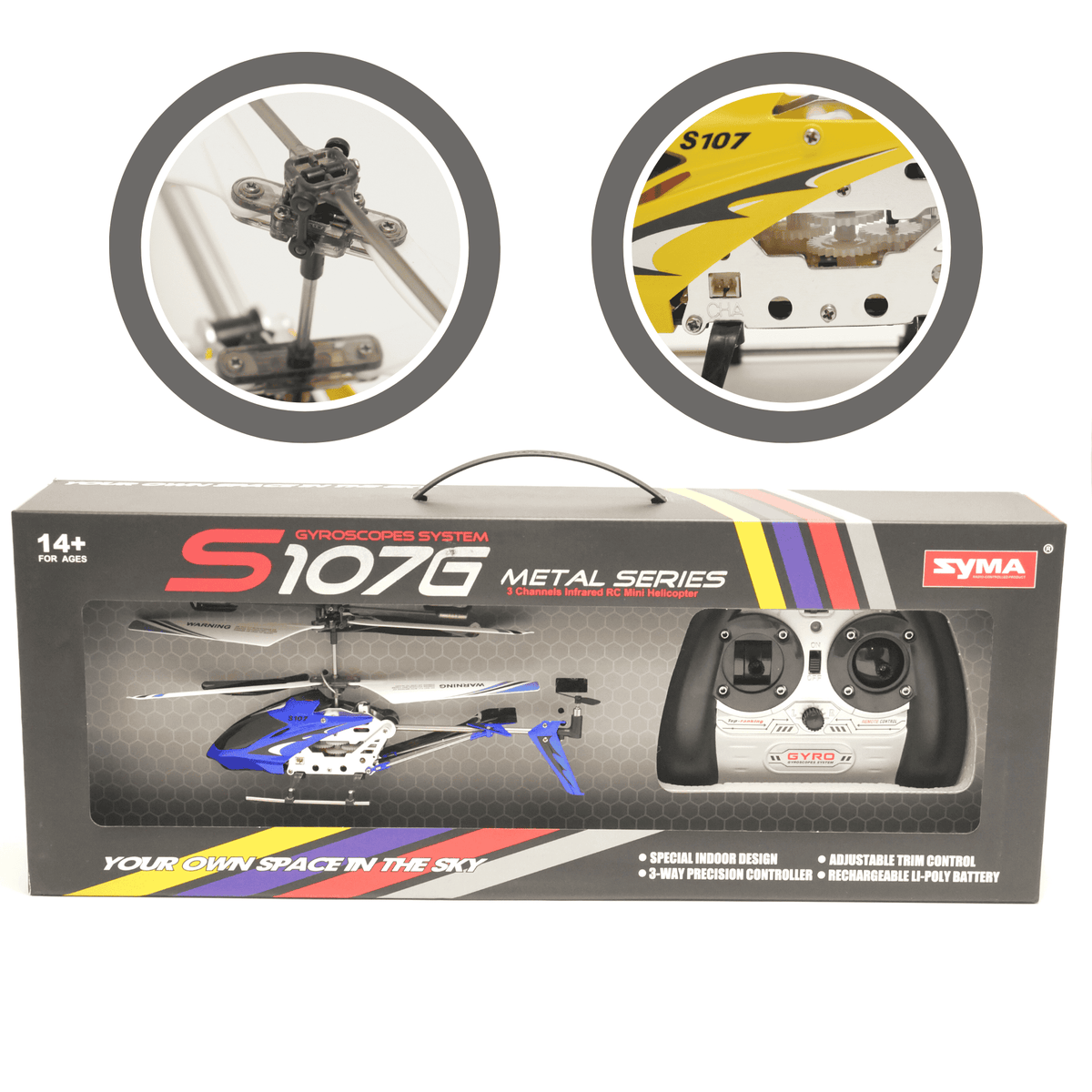 S107G 3 channel RC helicopter toy image 3