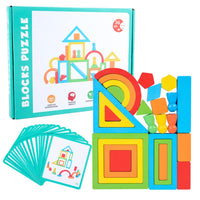 Rainbow Blocks Puzzle Montessori Set product image 3