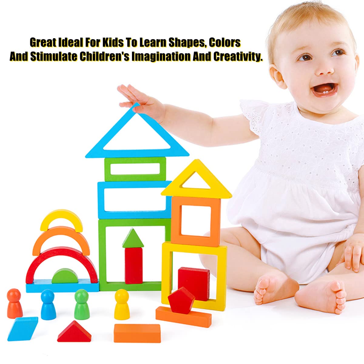 Rainbow Blocks Puzzle Montessori Set product image 4