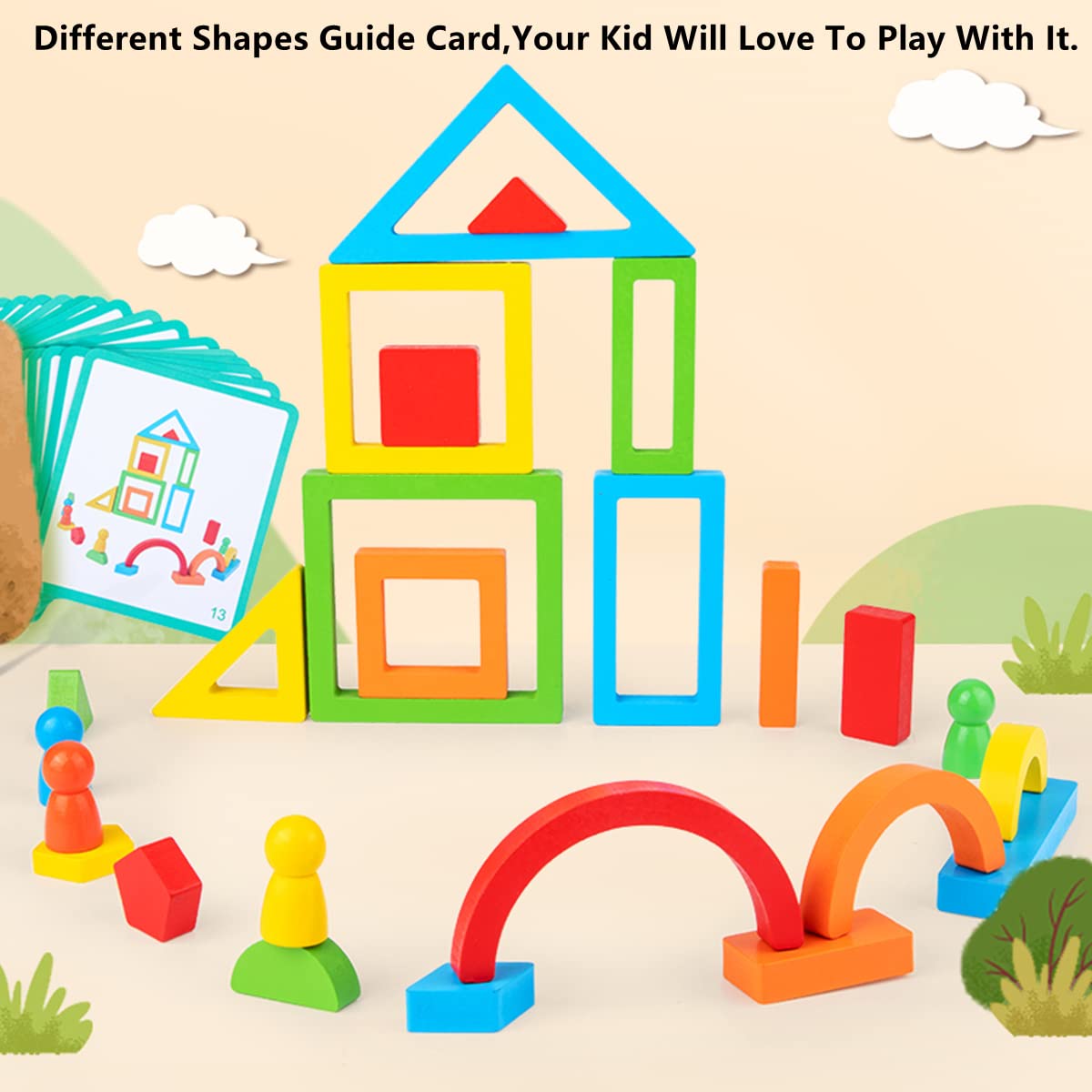 Rainbow Blocks Puzzle Montessori Set product image 8