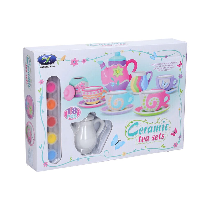 Ceramic Tea Set Painting Kit 18-Piece product image 1