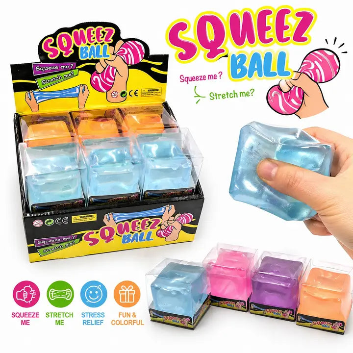 Squeeze Ball Crystal Cube pack of 1