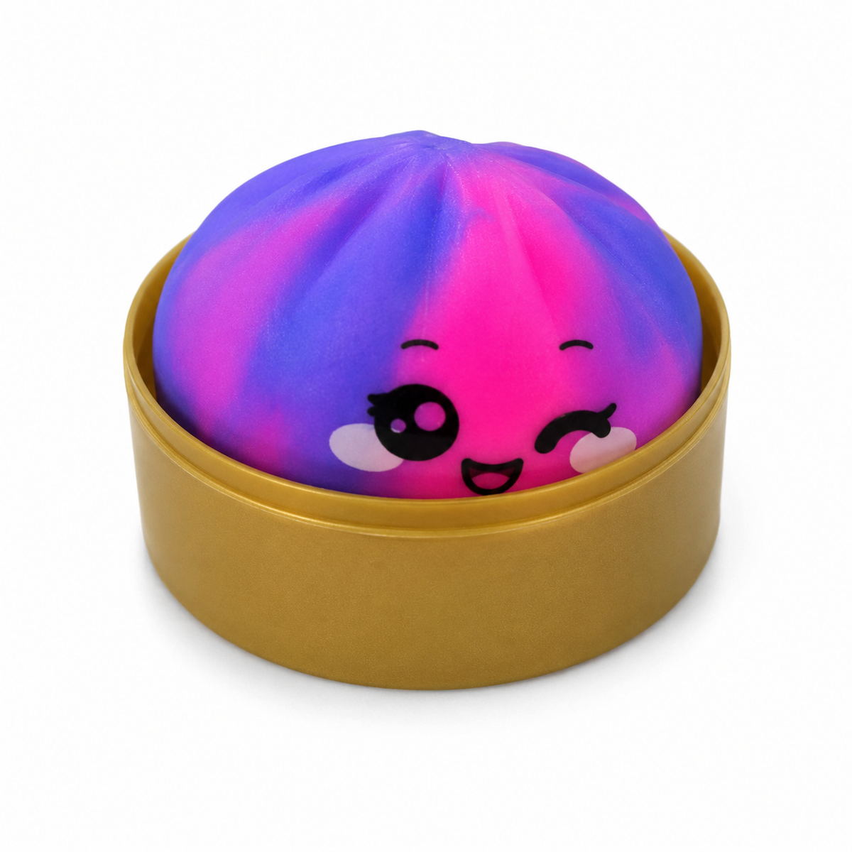 Rainbow Bun Squishy with Emoji in Steamer pack of 1