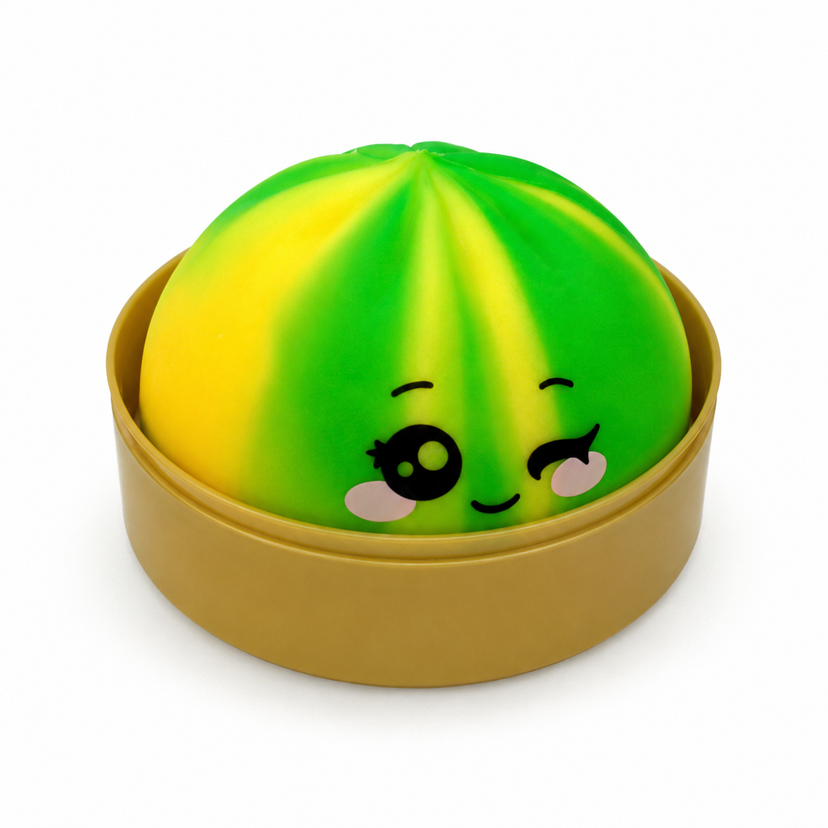 Rainbow Bun Squishy with Emoji in Steamer pack of 1