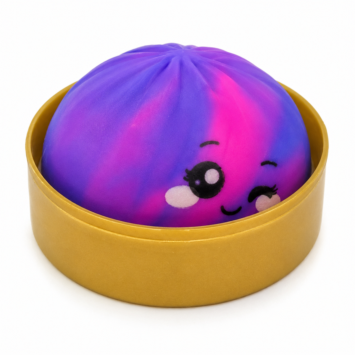 Rainbow Bun Squishy with Emoji in Steamer pack of 1