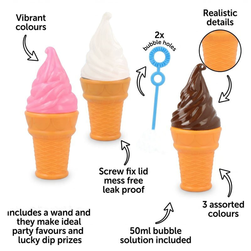 Ice Cream Cone Bubble Wand Set