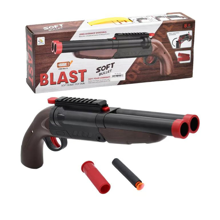 Double-Barrel Soft Bullet Toy Shotgun