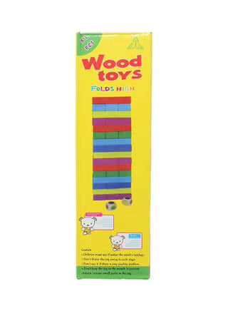 Wooden Stacking Blocks Tower Toy Set 51-pcs
