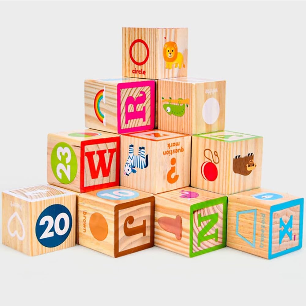 Wooden ABC & Number Combination Building Blocks Set