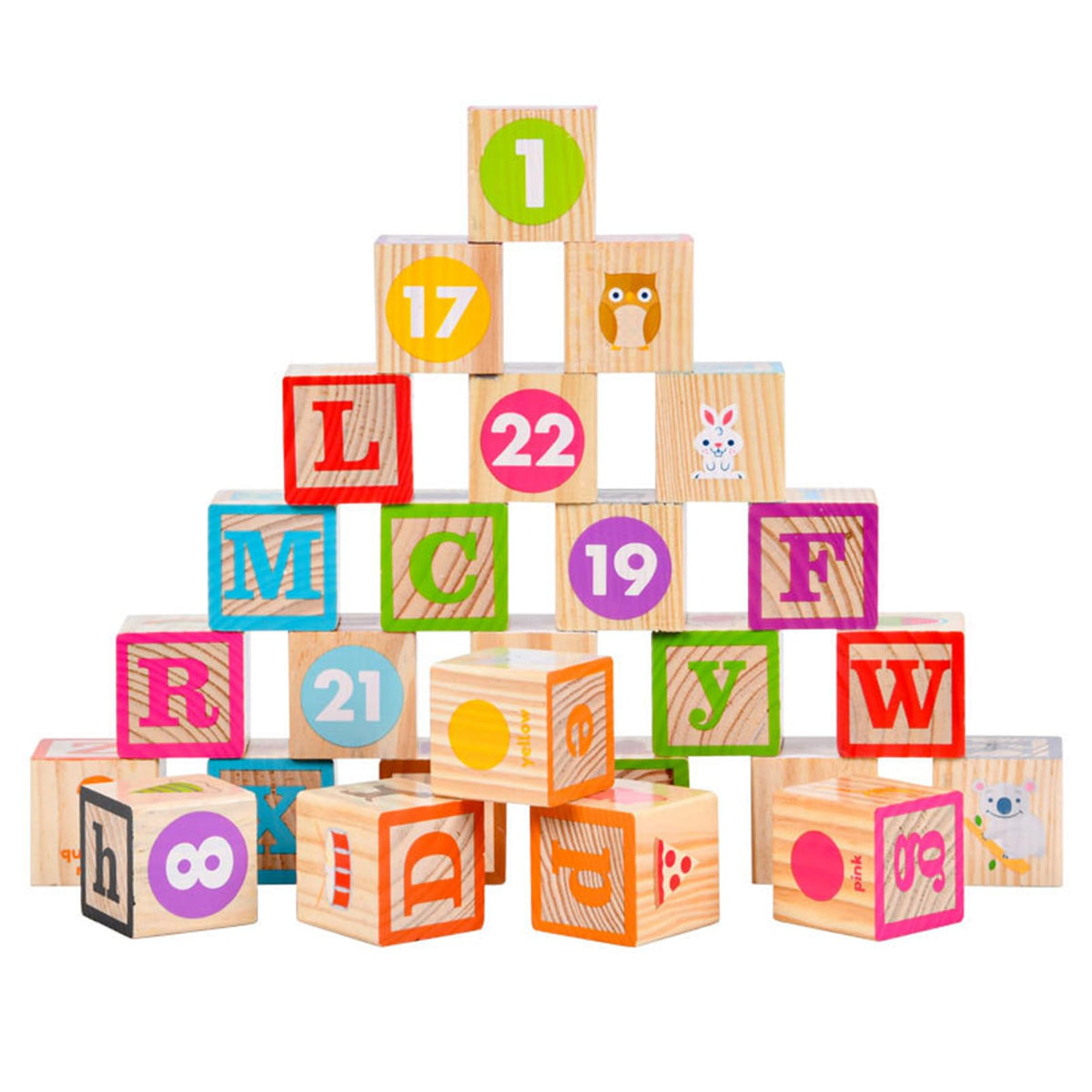Wooden ABC & Number Combination Building Blocks Set