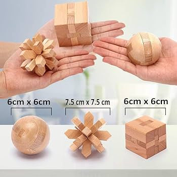 Wooden Kong Ming Lock Brain Teaser Set