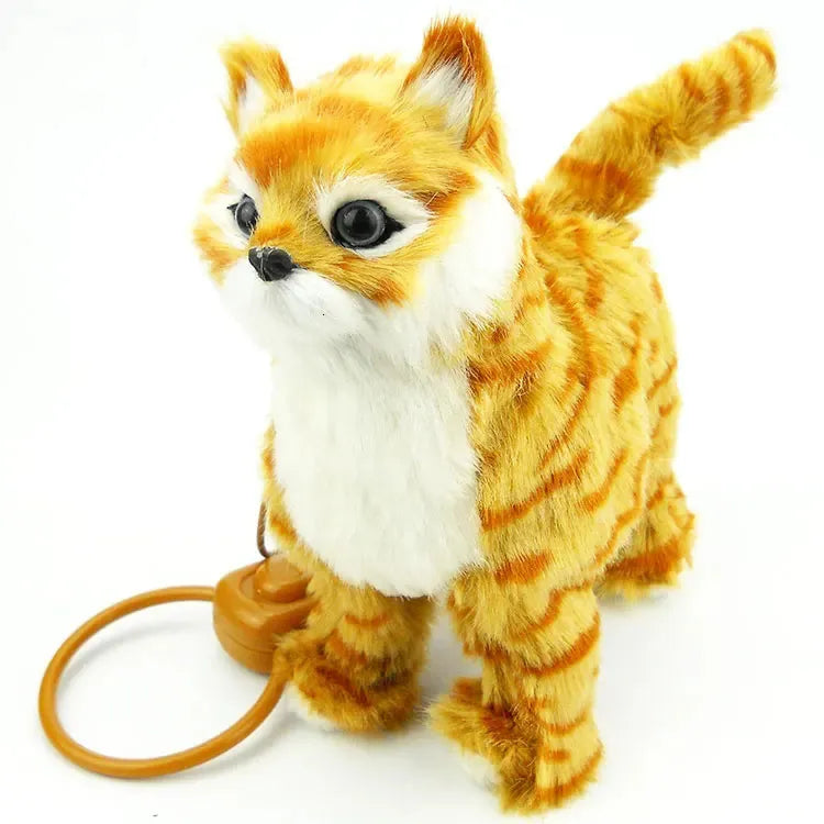 Interactive Electronic Tabby Cat Plush Toy