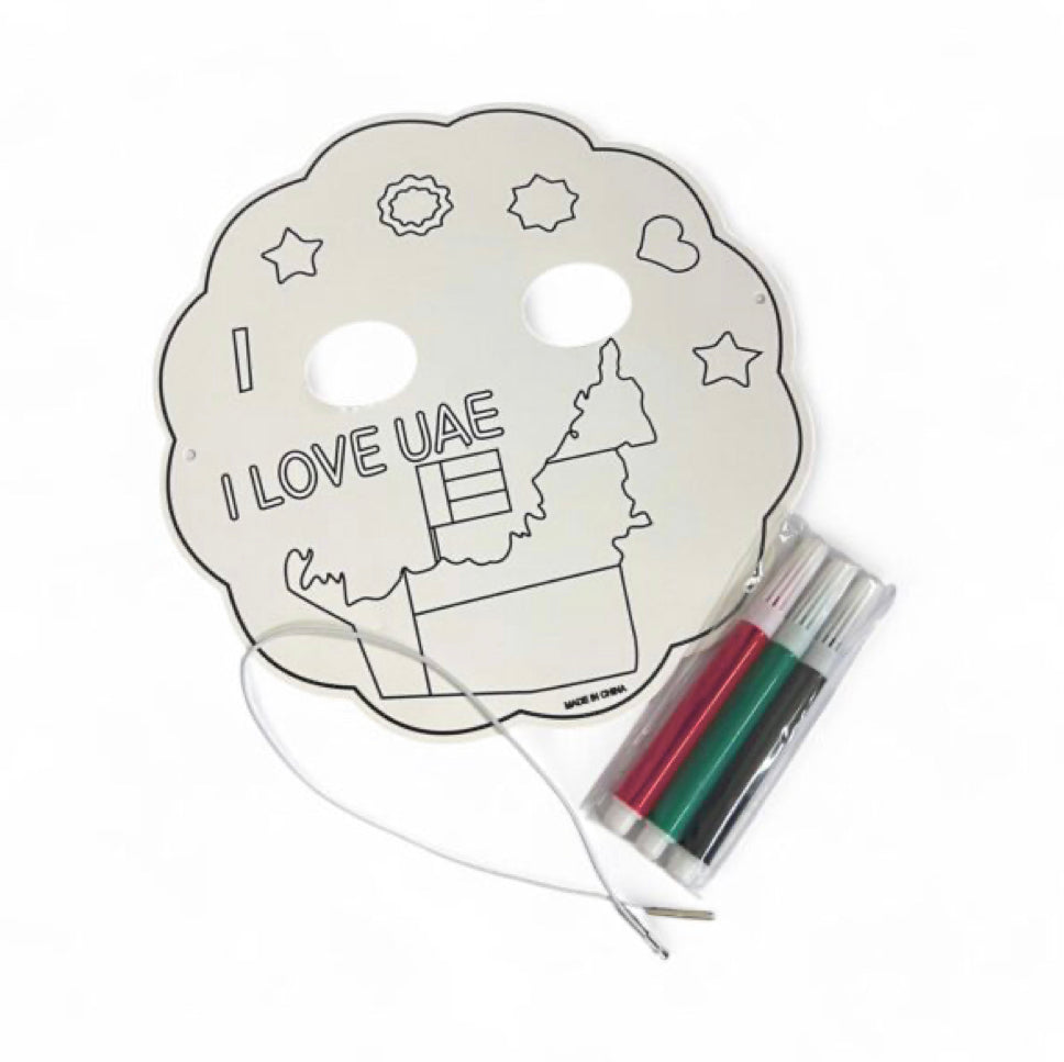 DIY "I Love UAE" Color-Your-Own Mask Craft Kit