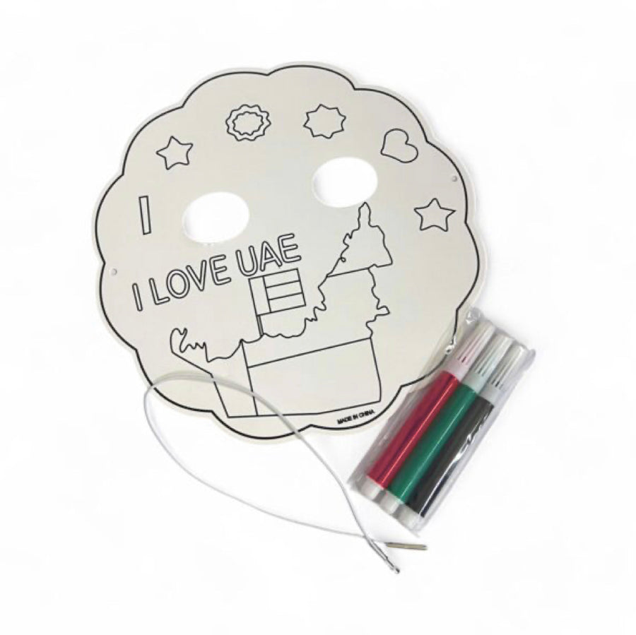 DIY "I Love UAE" Color-Your-Own Mask Craft Kit