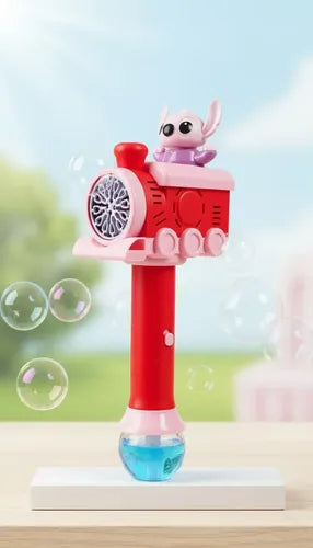 Pink Angel (Stitch Series) Train Bubble Wand Machine