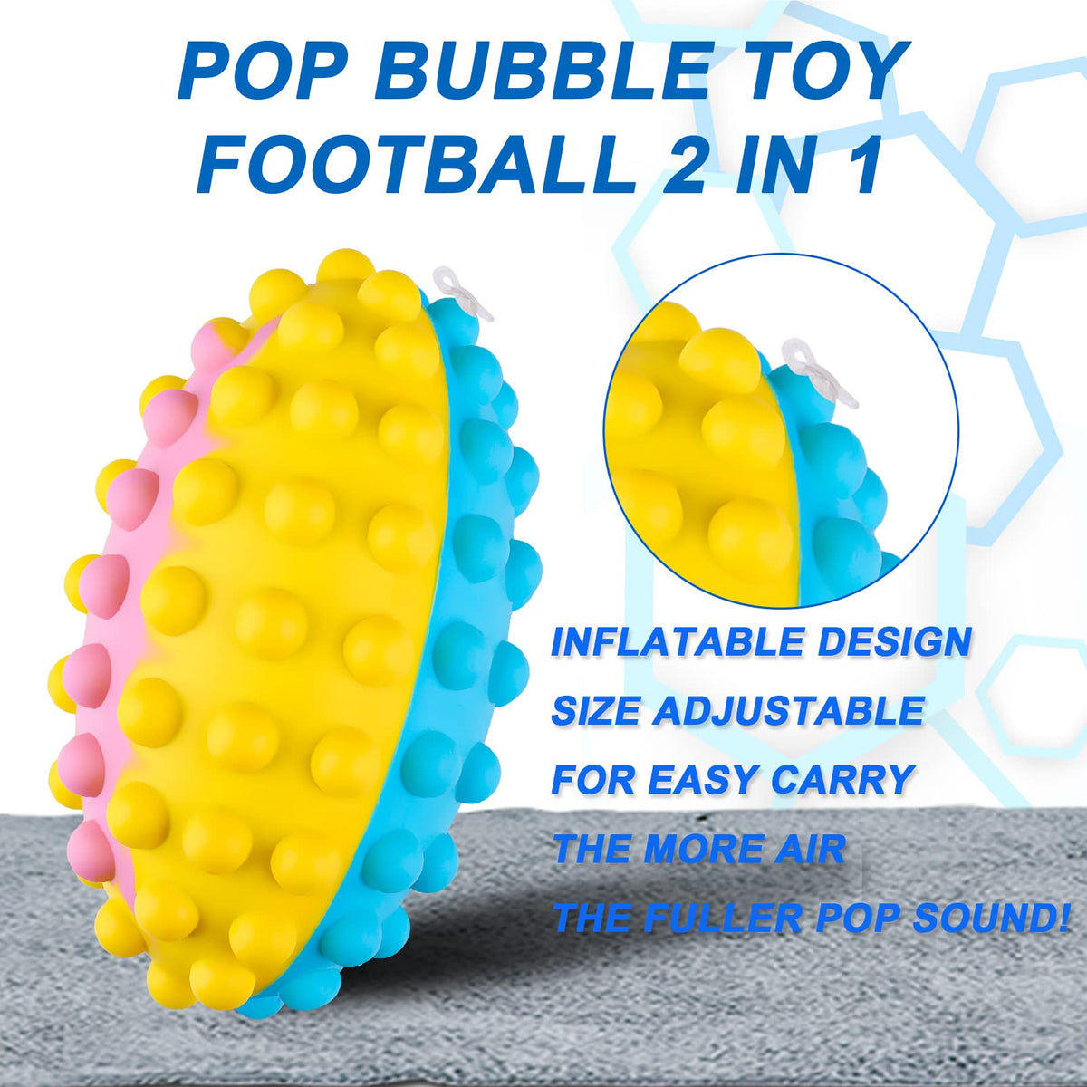 Inflatable Pop Bubble American Football Fidget Toy Set