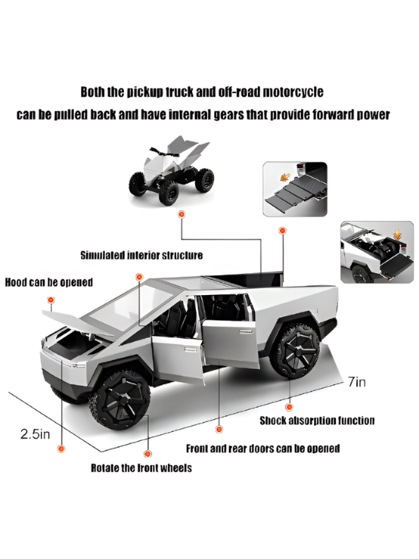 Tesla Cybertruck & Cyberquad Remote Control Off-Road Truck Set