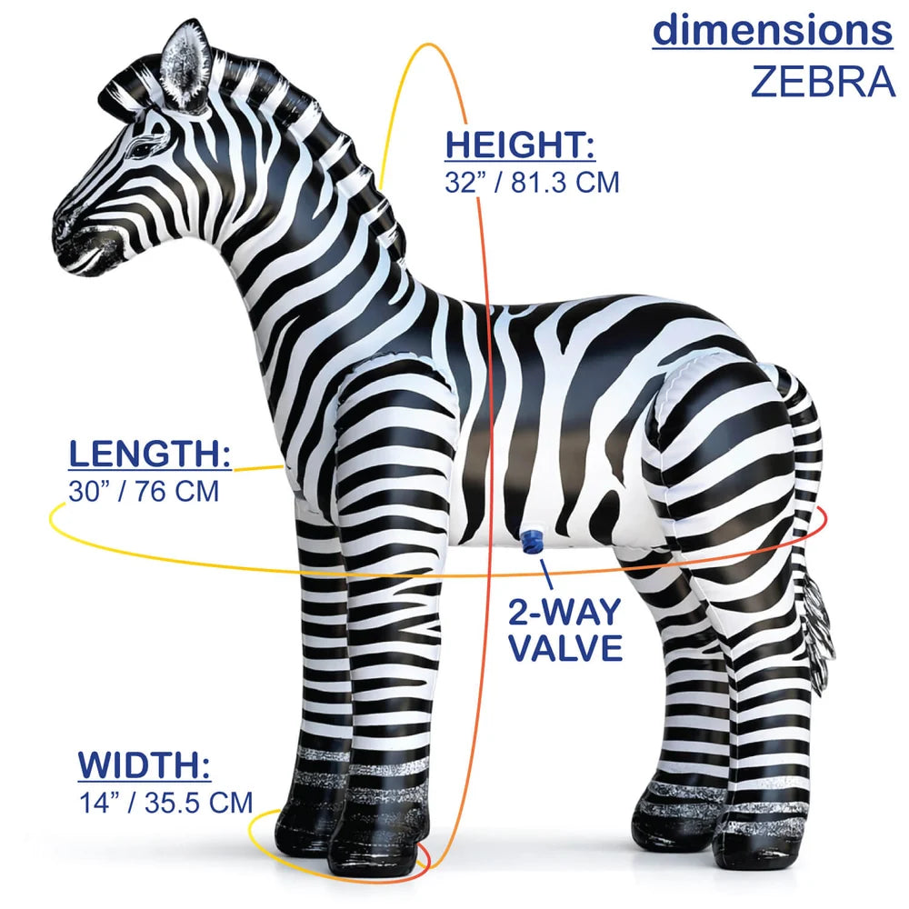 Realistic Lifesize Inflatable Standing Zebra Prop