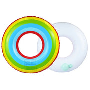 Inflatable Rainbow Striped Swimming Ring Float