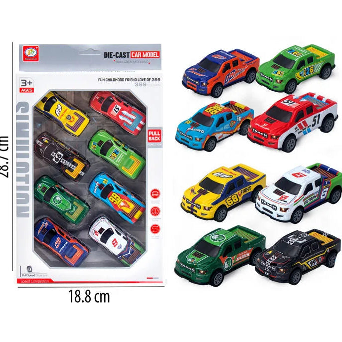 Die-Cast Metal Car 8-Piece Set 1:64 product image 1