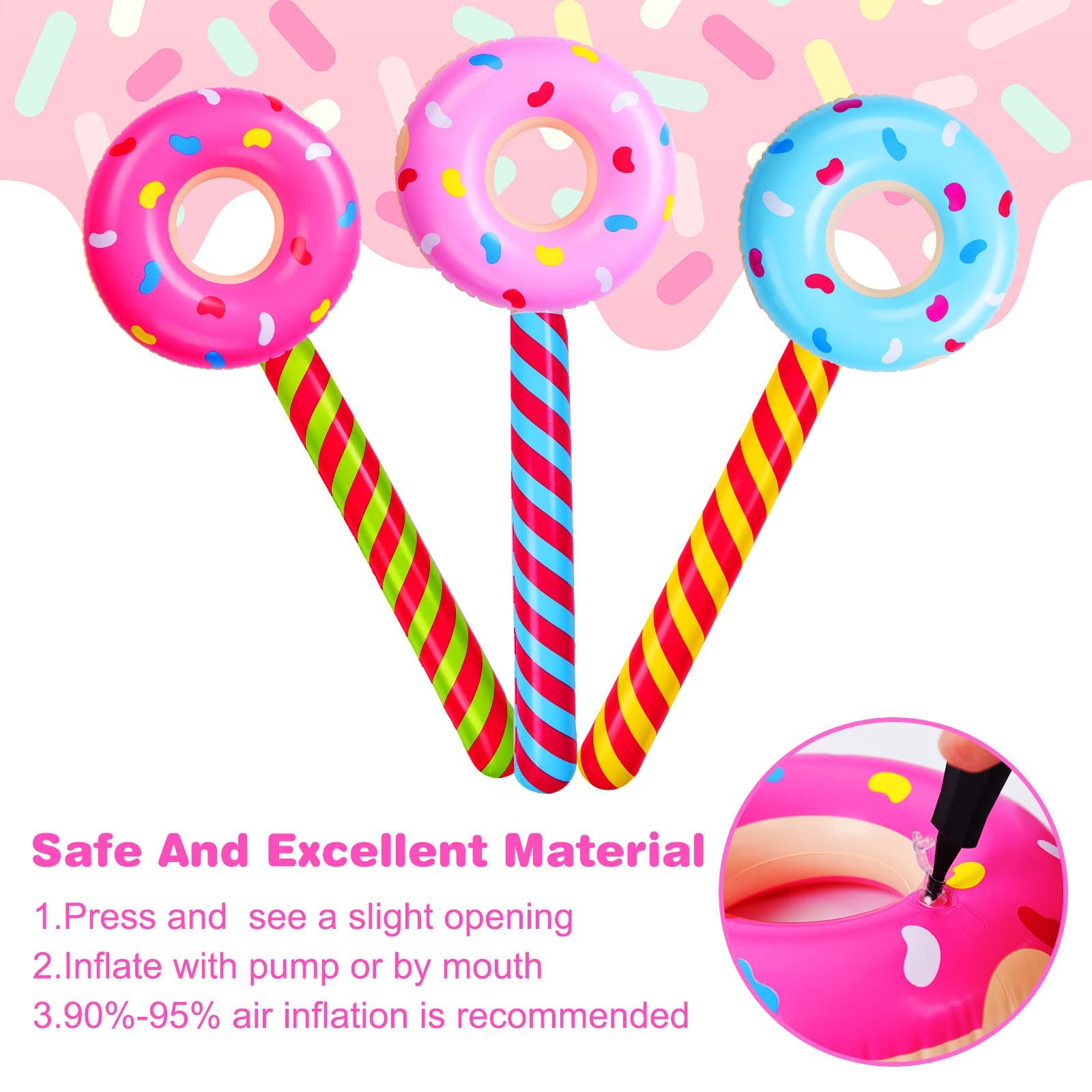 Inflatable Donut Lollipop Air Stick Wand