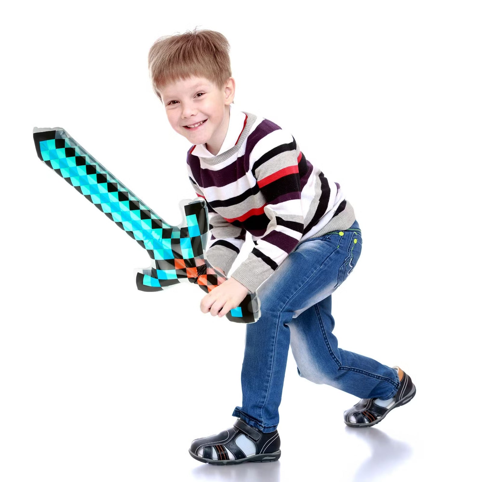 Inflatable Pixel Diamond Sword Toy Balloon