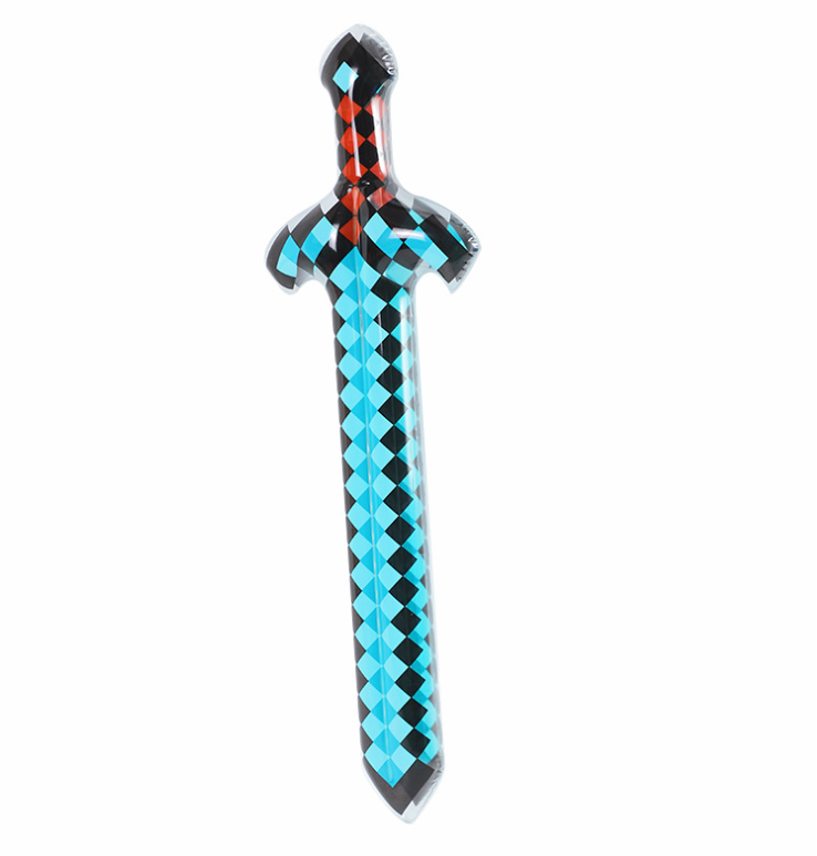 Inflatable Pixel Diamond Sword Toy Balloon