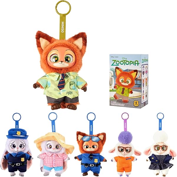 Zootopia Miniso Plush Pendant Keychain Series