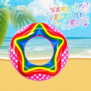 Rainbow Star Pattern Inflatable Swim Ring