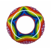 Rainbow Star Pattern Inflatable Swim Ring