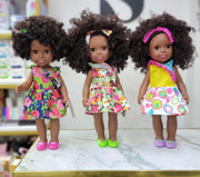 African American Curly Afro Girl Fashion Doll