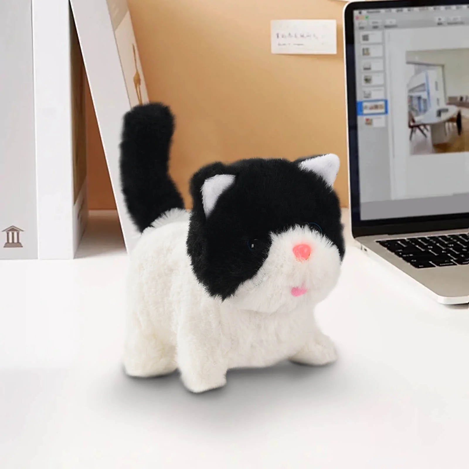 Interactive Tuxedo Kitten Electronic Plush Toy