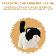 Interactive Tuxedo Kitten Electronic Plush Toy