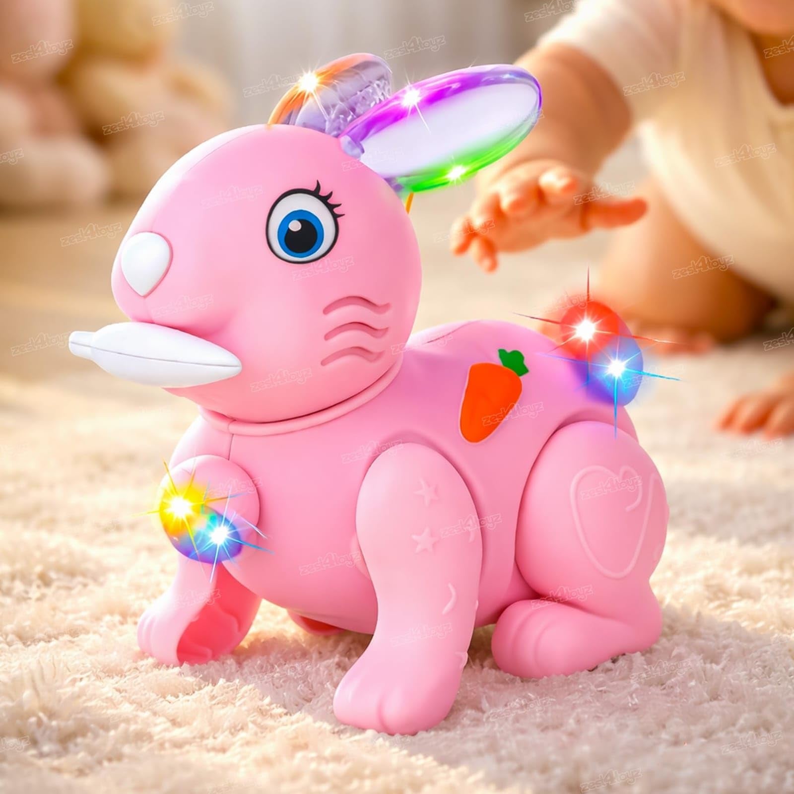Interactive Light-Up Walking Bunny Toy