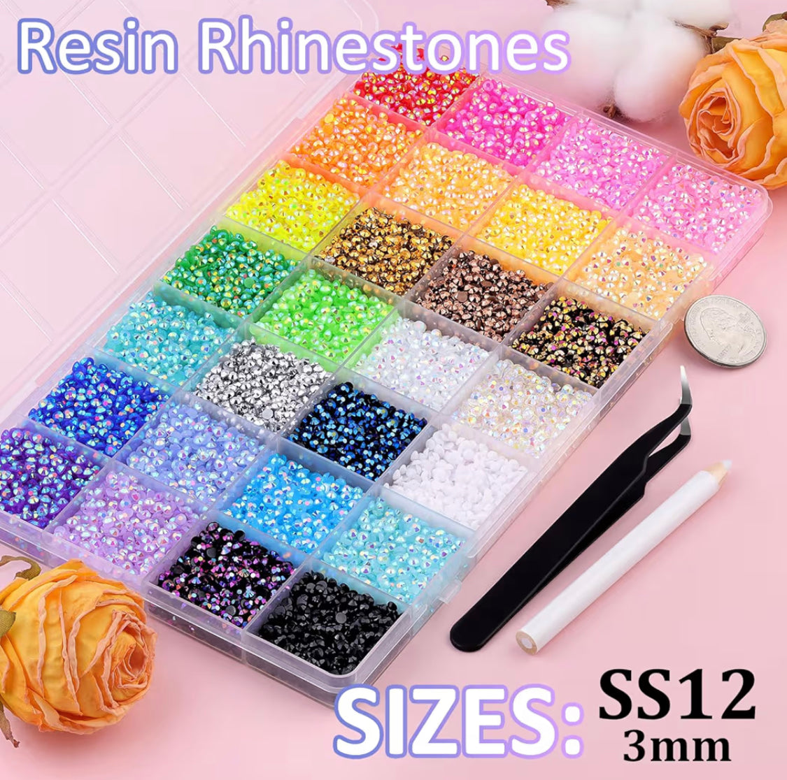 38,000Pcs 28-Color Jelly Rhinestones Bedazzling Kit